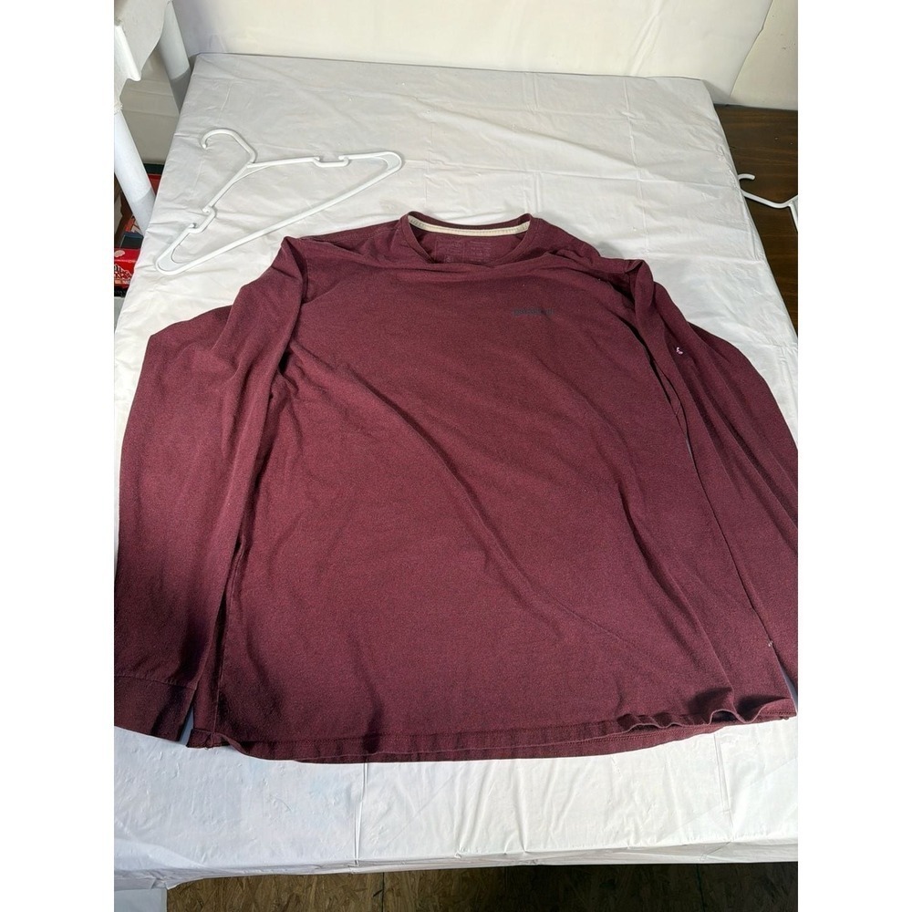 Patagonia Men's Responsibili-Tee Long Sleeve Shirt Maroon